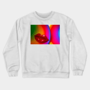 Red lips On Colorful Rings Crewneck Sweatshirt